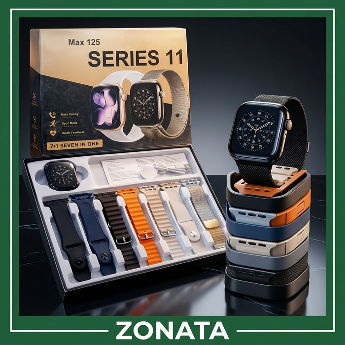 NexaUltra™ Series 11 — 7-in-1 Smartwatch with Bluetooth Calling & 7 Straps