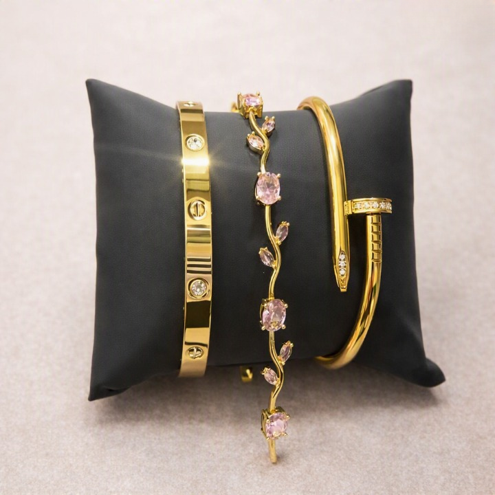 GoldenBloom™ – 3-Piece Elegant Bracelet Collection