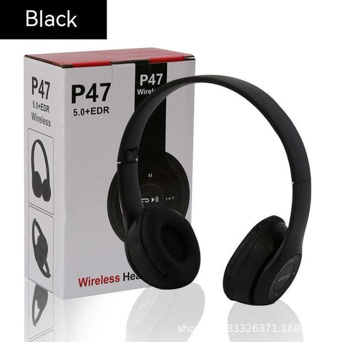 Wireless Stereo Headphones Black Active Noise Cancellation