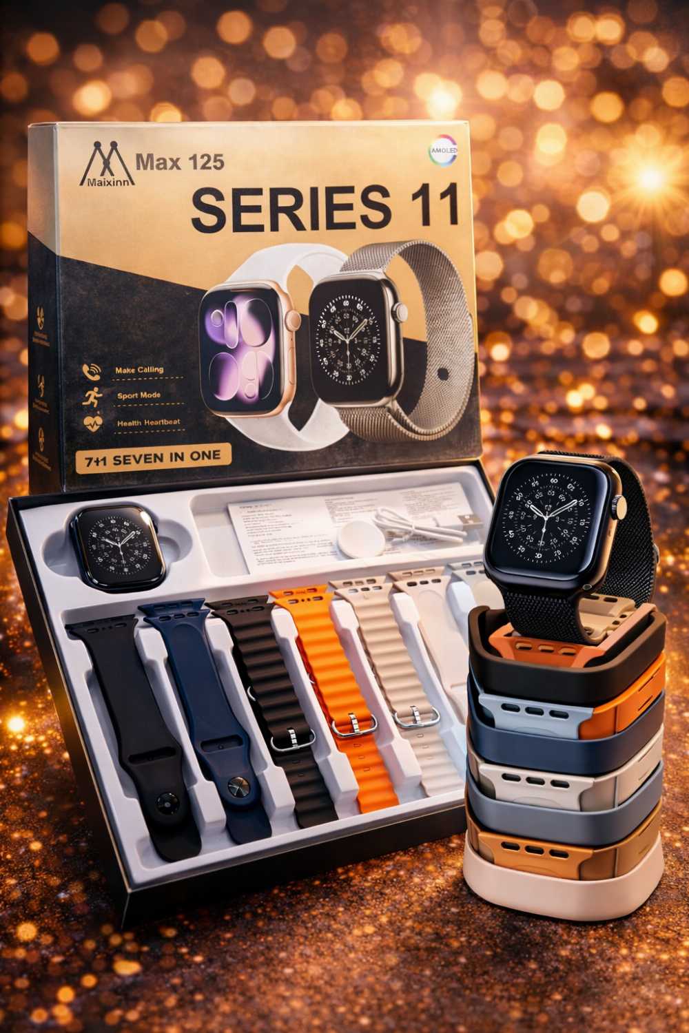 NexaUltra™ Series 11 — 7-in-1 Smartwatch with Bluetooth Calling & 7 Straps